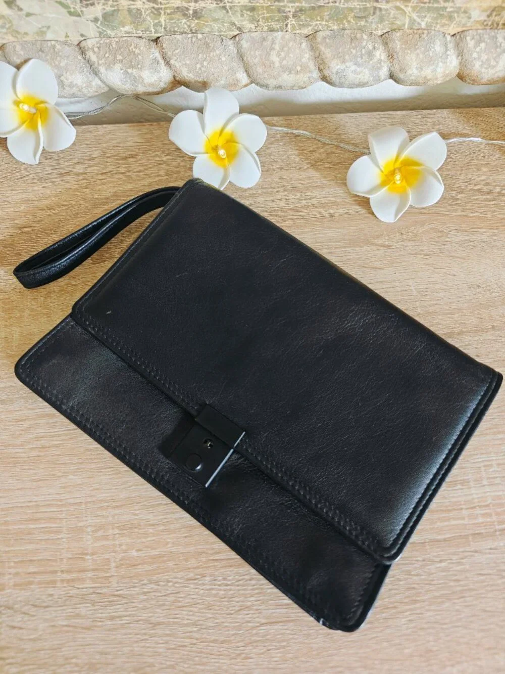 Vintage Picard Jet 2001 West Germany Leather Unisex Wristlet Travel Clutch